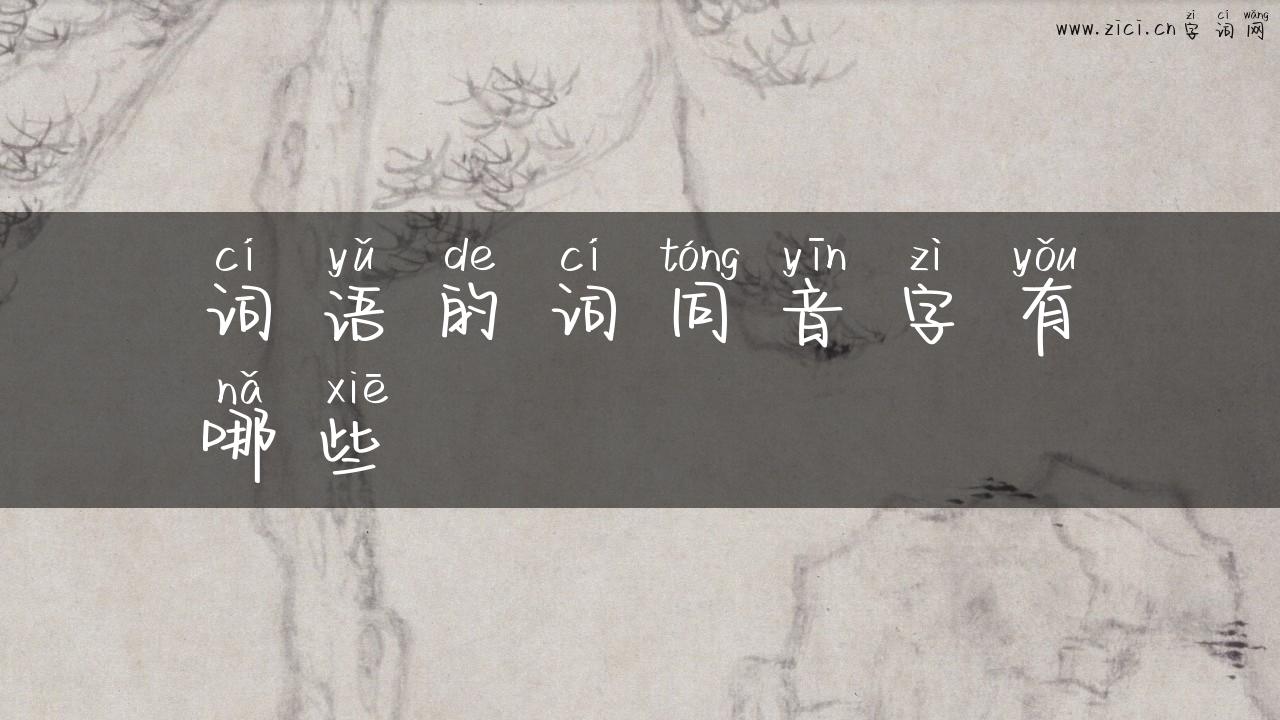 词语的词同音字有哪些