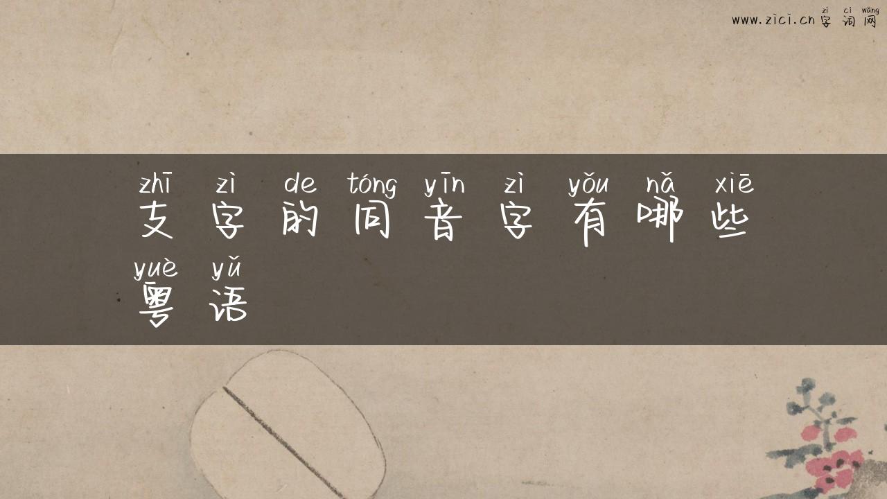 支字的同音字有哪些粤语