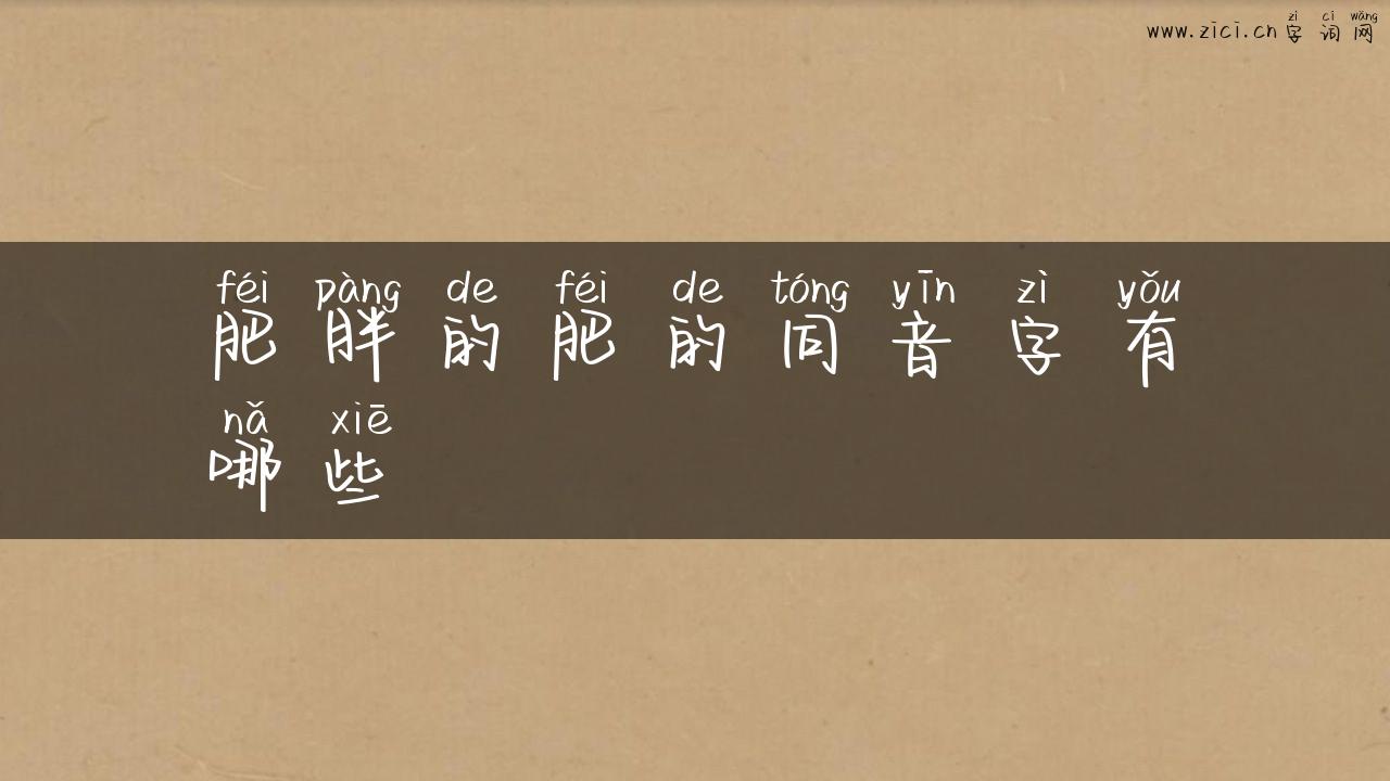 肥胖的肥的同音字有哪些