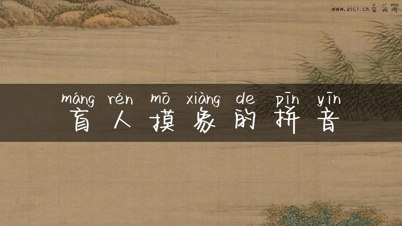 盲人摸象的拼音