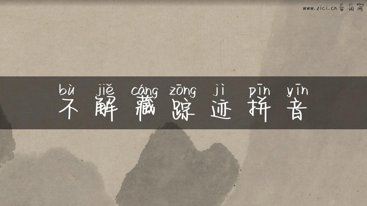不解藏踪迹拼音