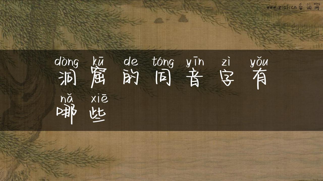 洞窟的同音字有哪些