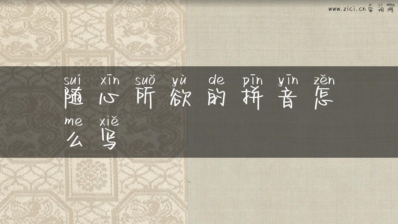 随心所欲的拼音怎么写