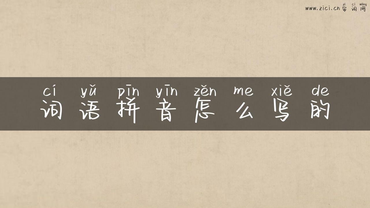 词语拼音怎么写的
