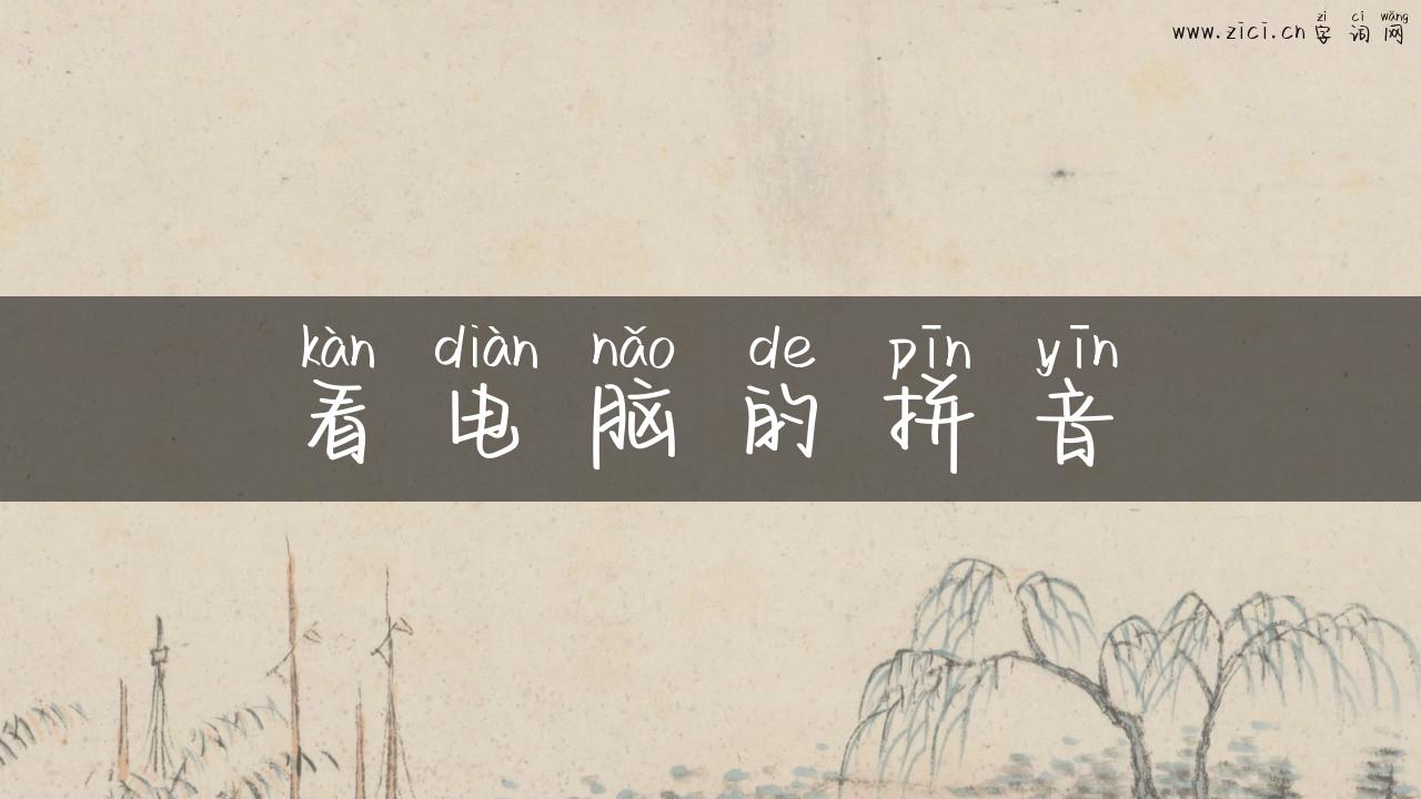 看电脑的拼音