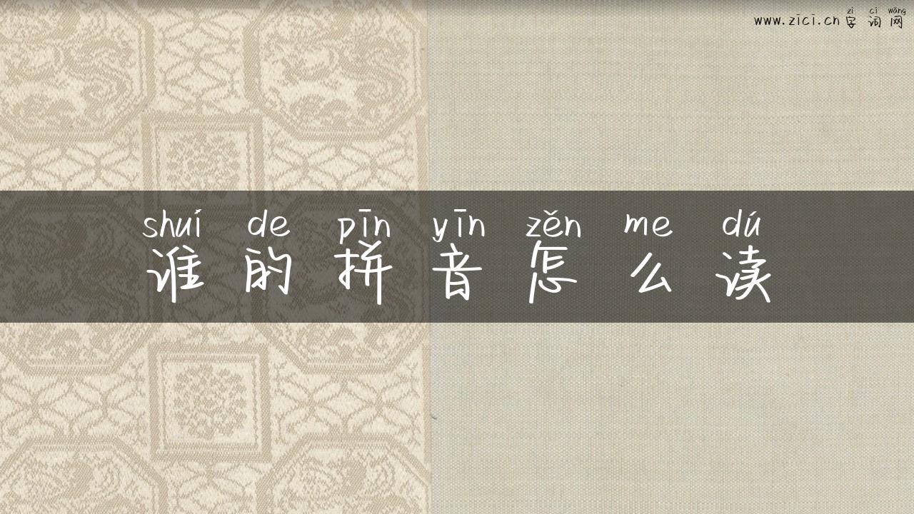 谁的拼音怎么读