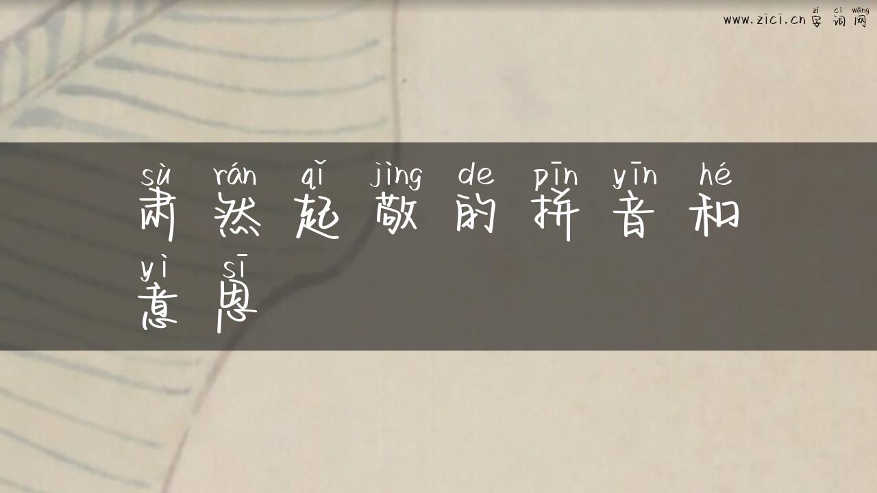 肃然起敬的拼音和意思