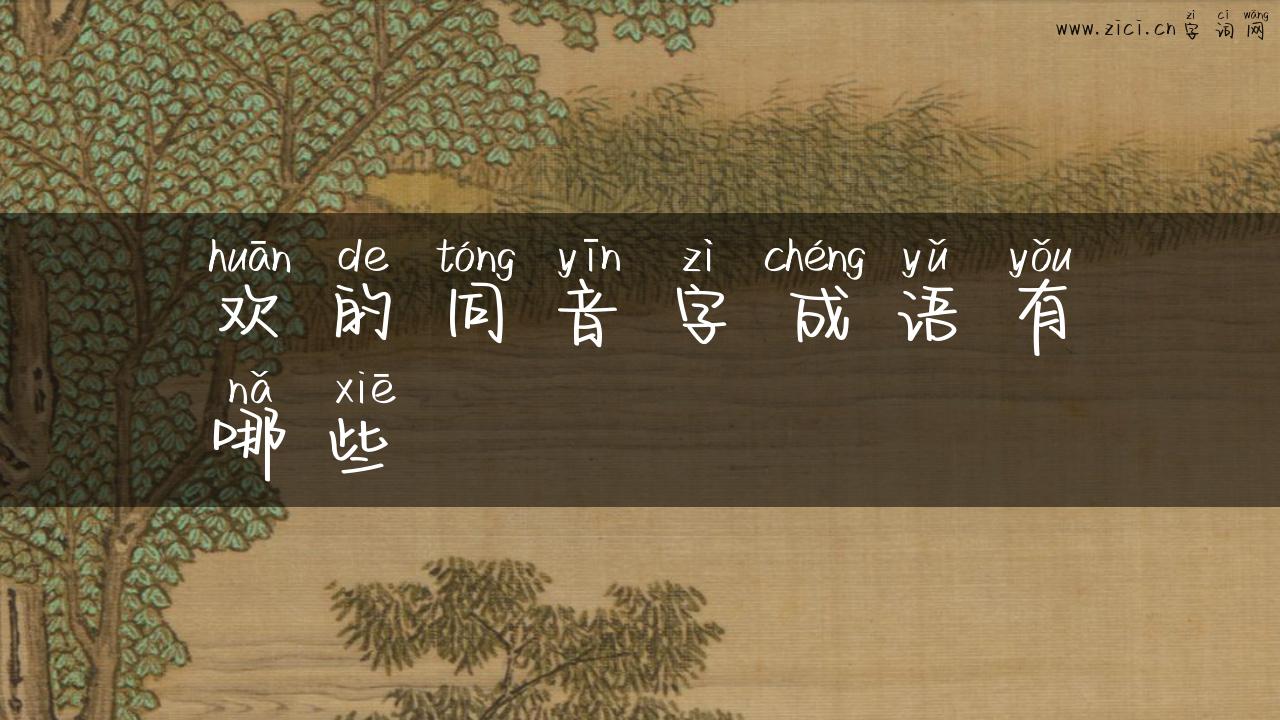 欢的同音字成语有哪些