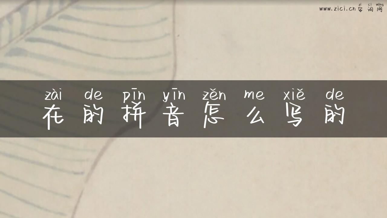 在的拼音怎么写的