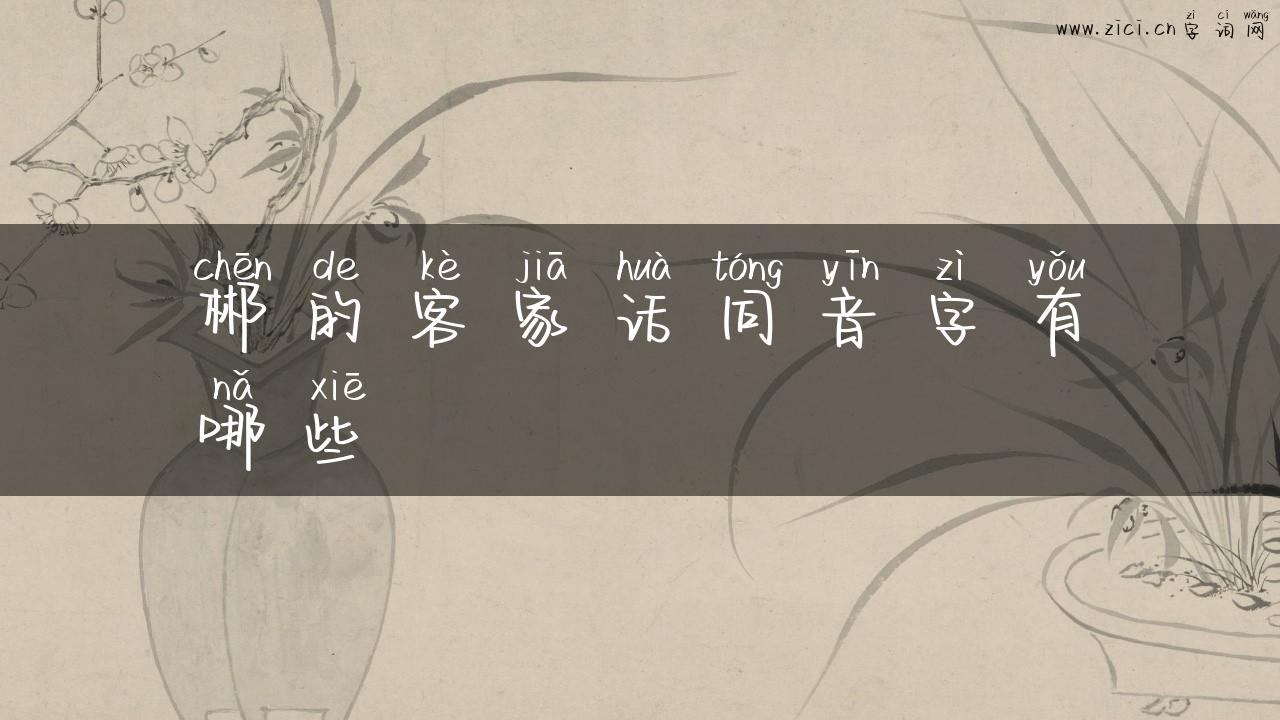 郴的客家话同音字有哪些
