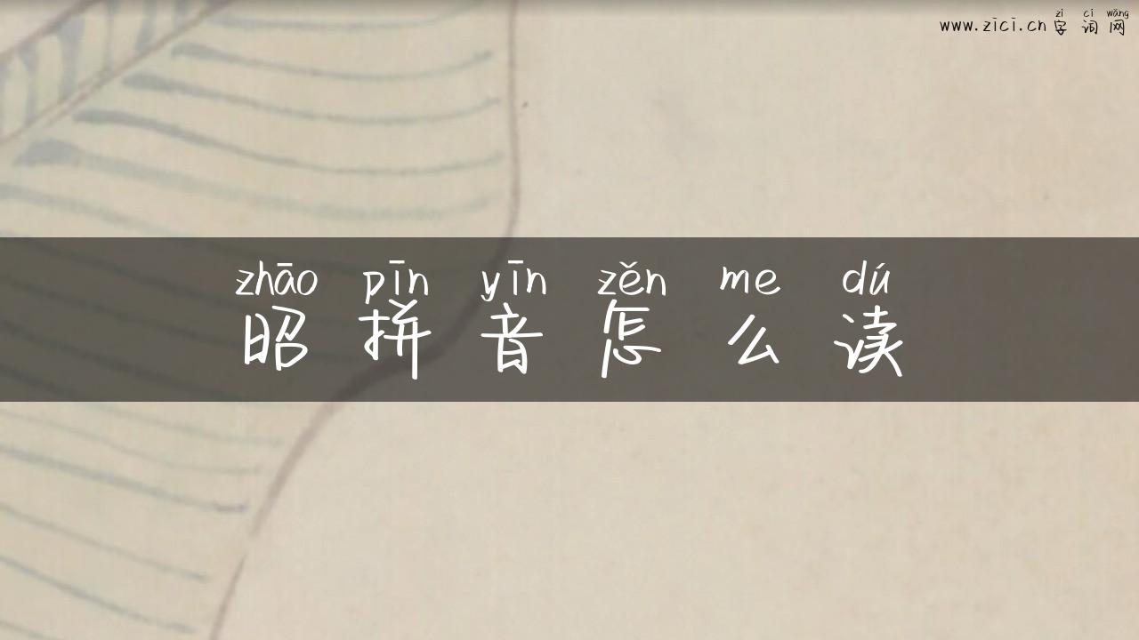 昭拼音怎么读