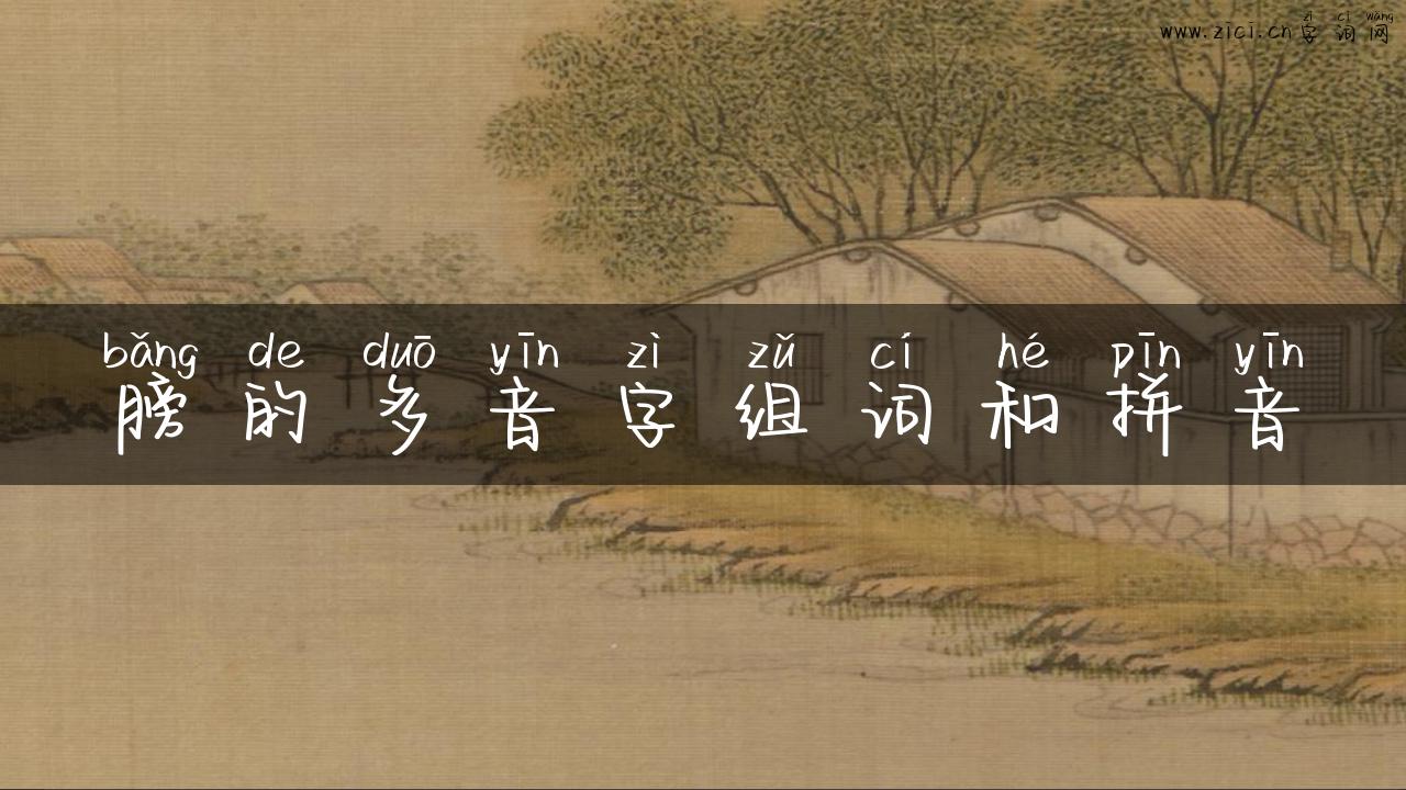 膀的多音字组词和拼音