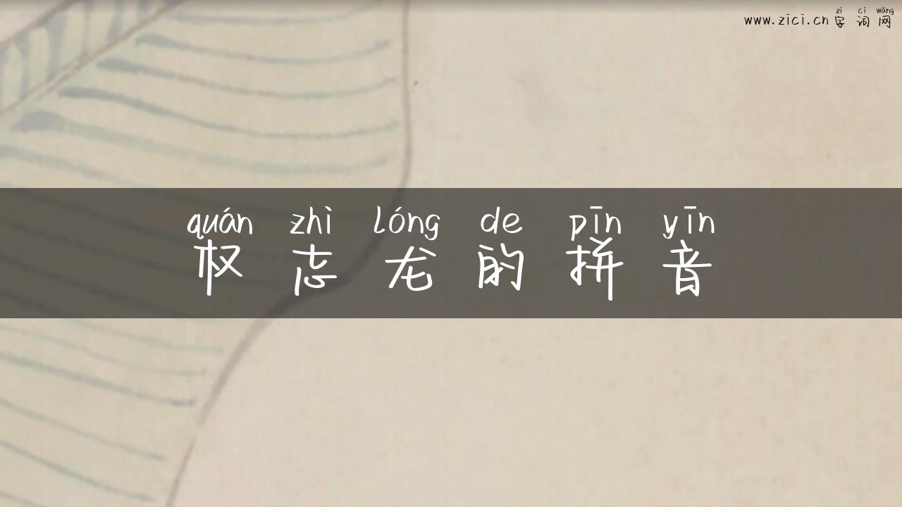 权志龙的拼音