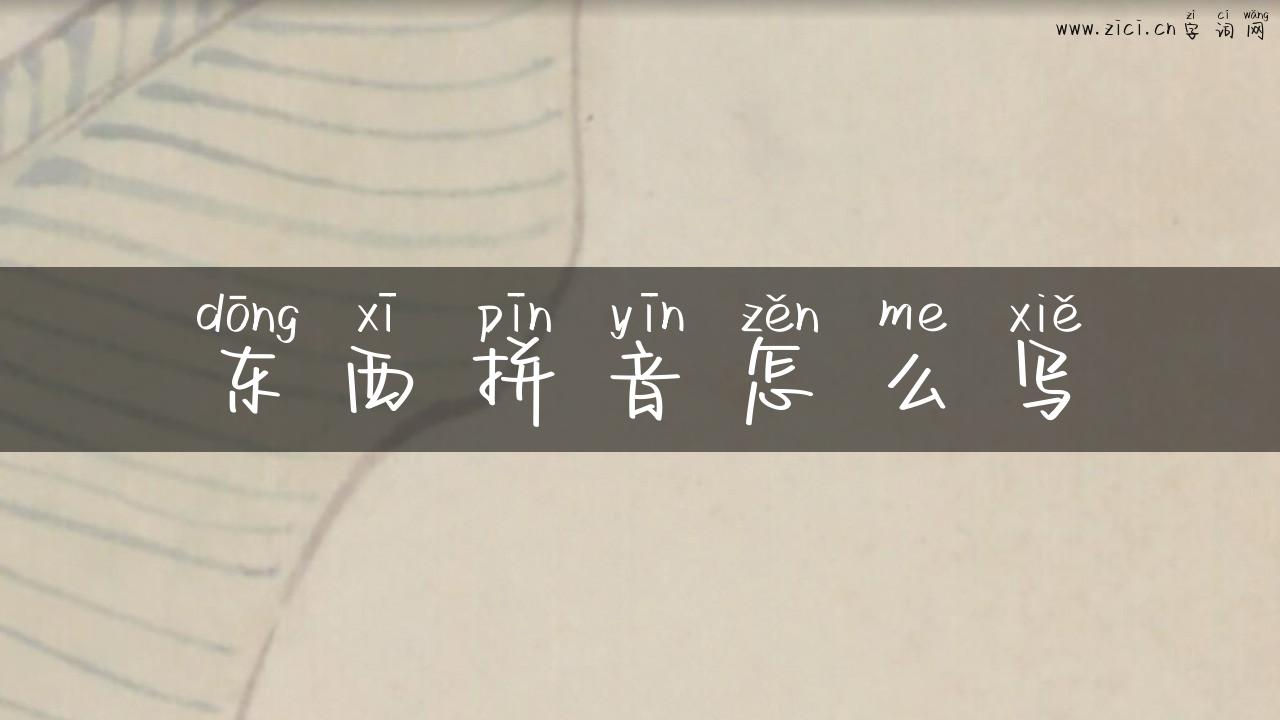 东西拼音怎么写