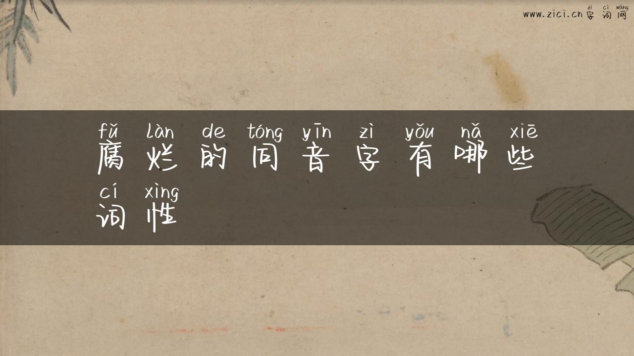 腐烂的同音字有哪些词性