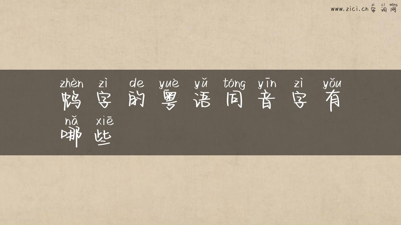 鸩字的粤语同音字有哪些