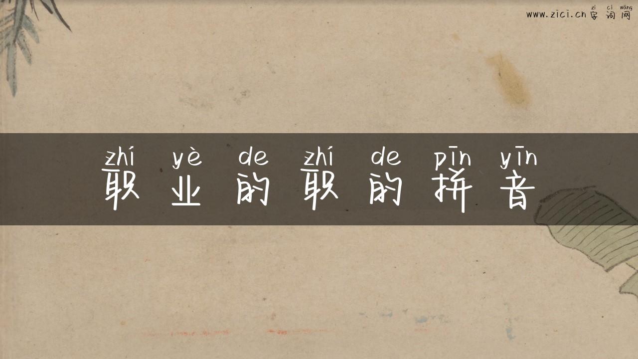 职业的职的拼音
