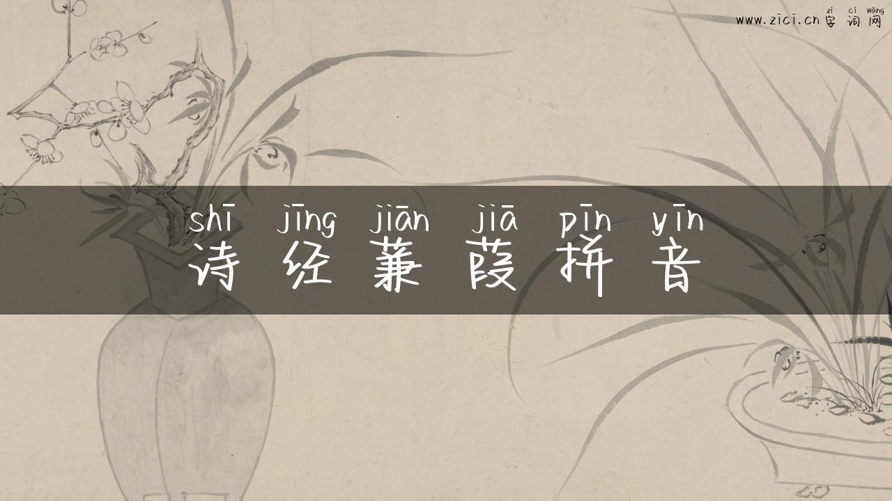 诗经蒹葭拼音