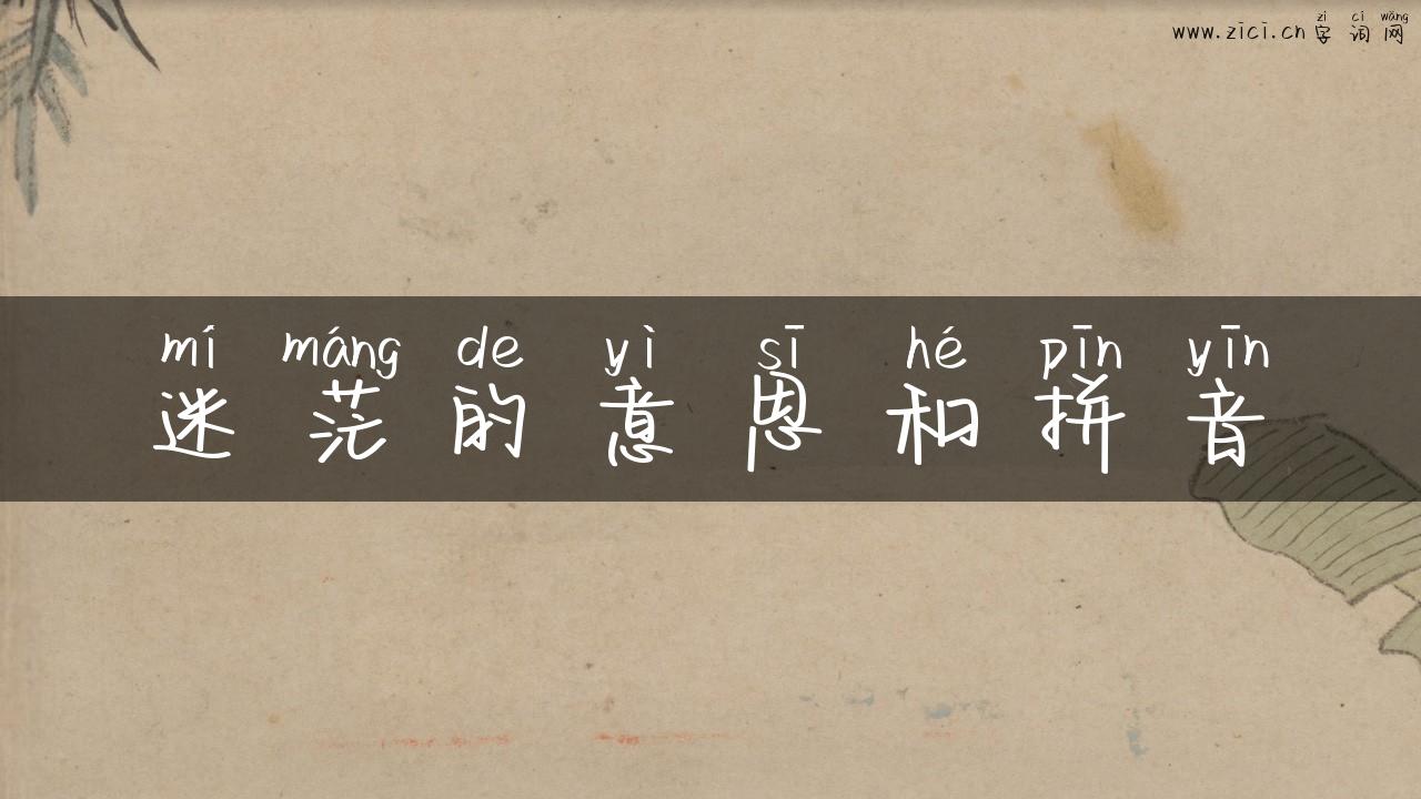 迷茫的意思和拼音