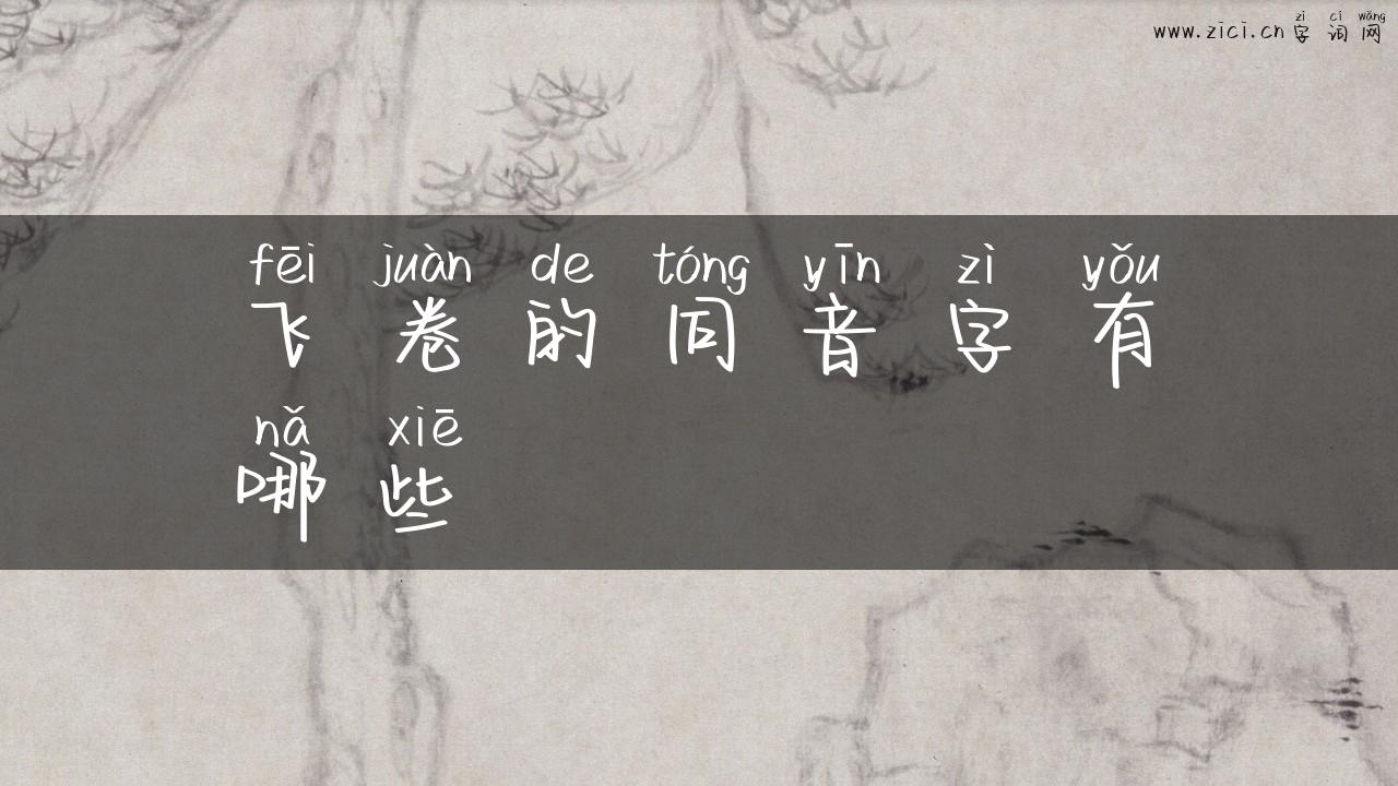 飞卷的同音字有哪些