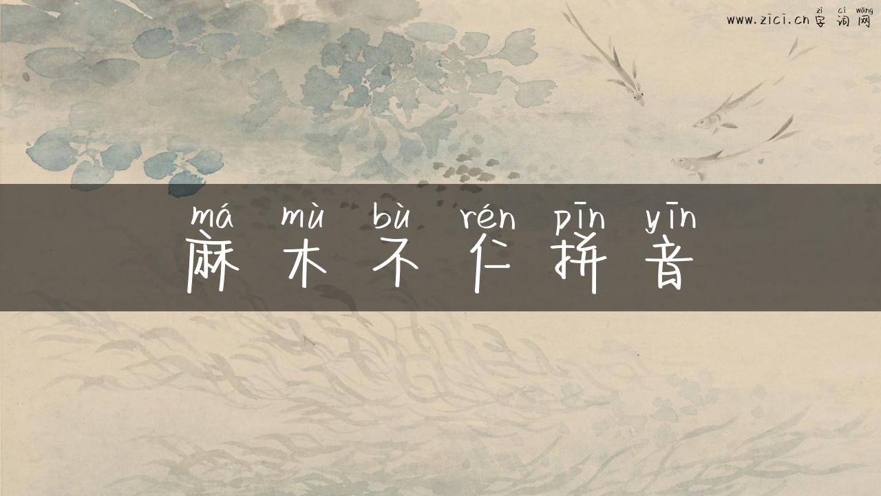 麻木不仁拼音