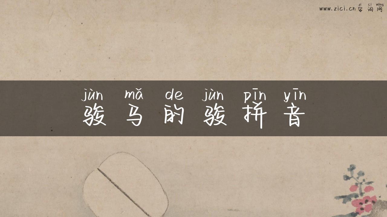 骏马的骏拼音