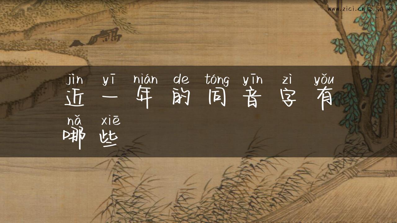 近一年的同音字有哪些
