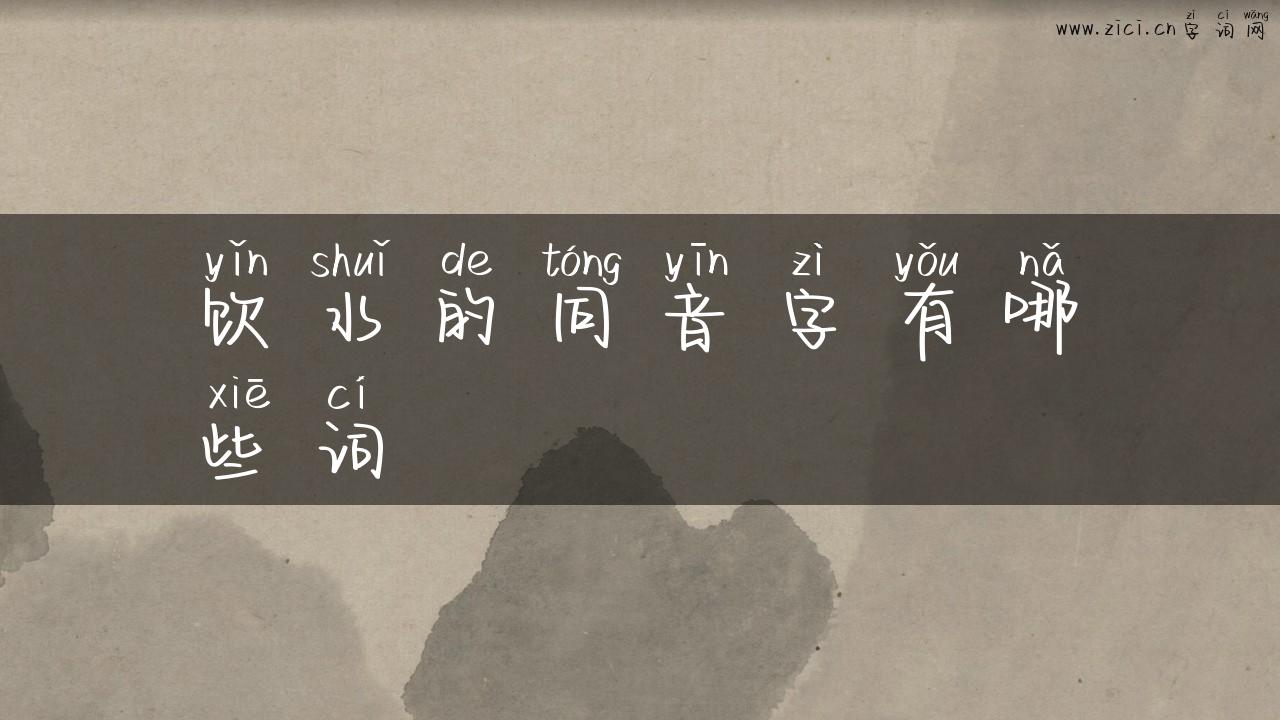 饮水的同音字有哪些词