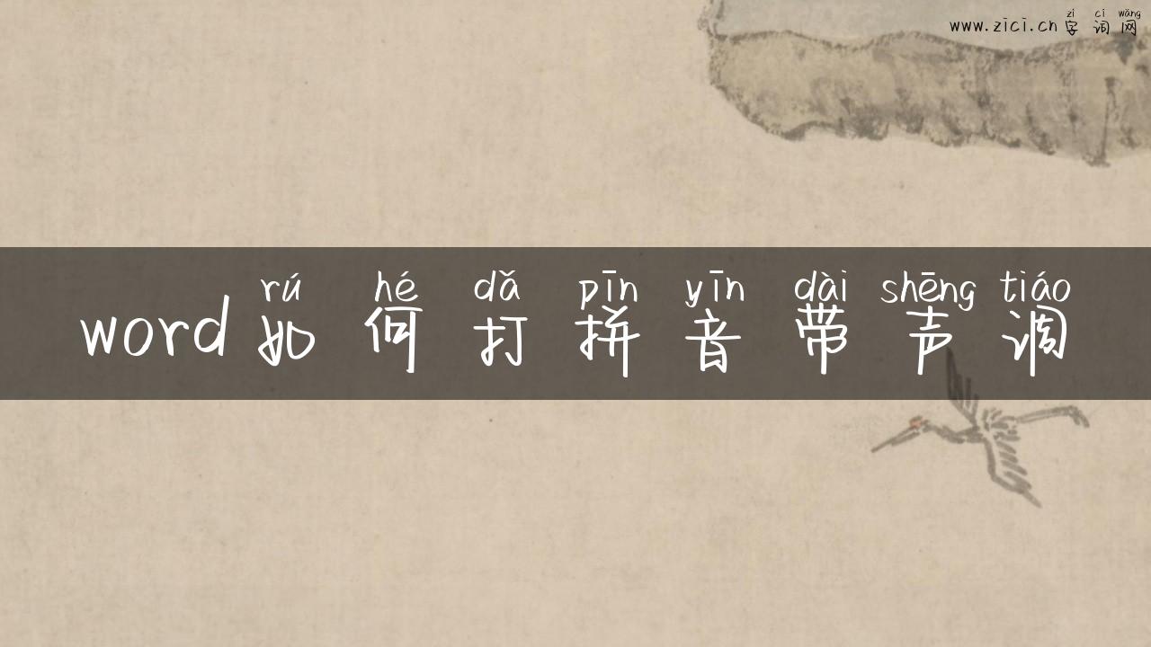 word如何打拼音带声调