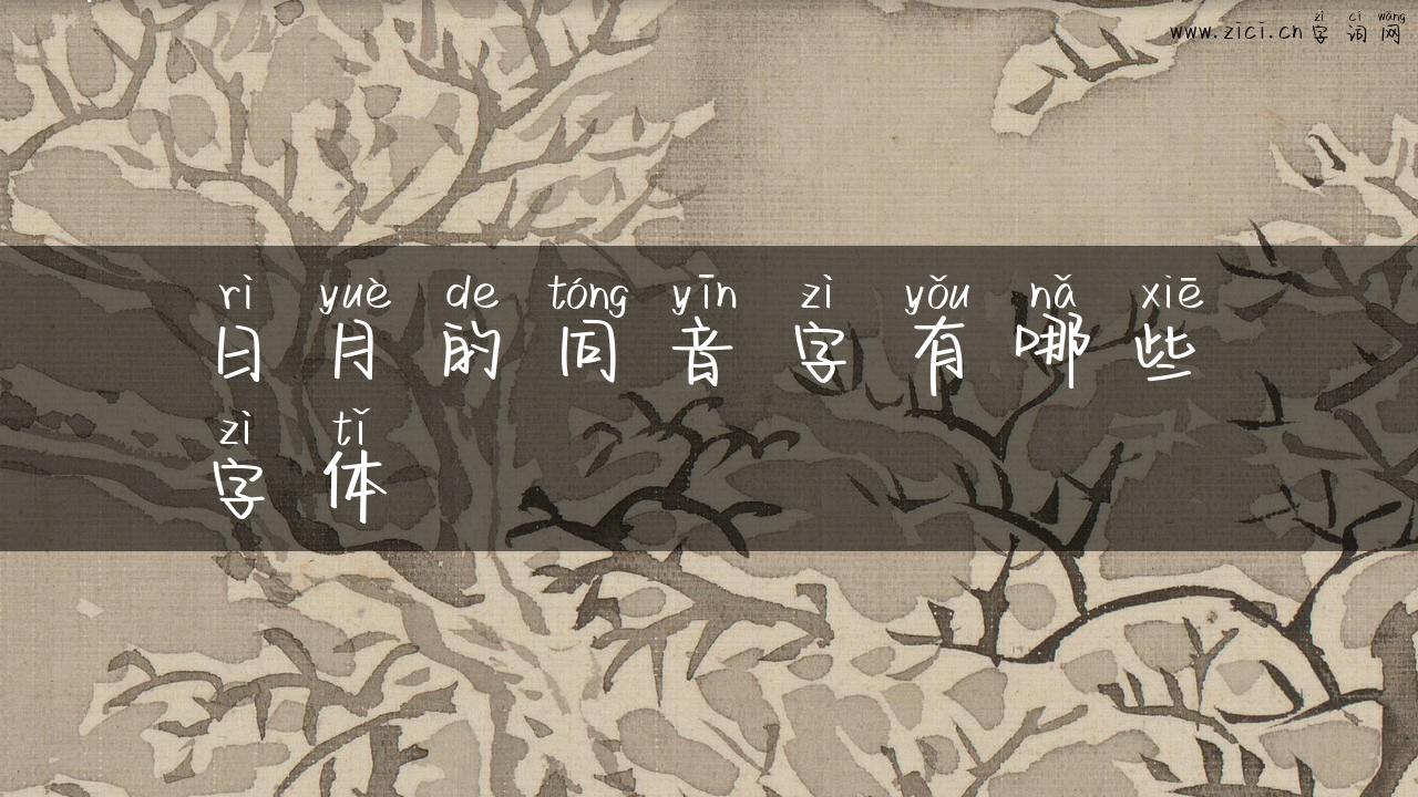 日月的同音字有哪些字体