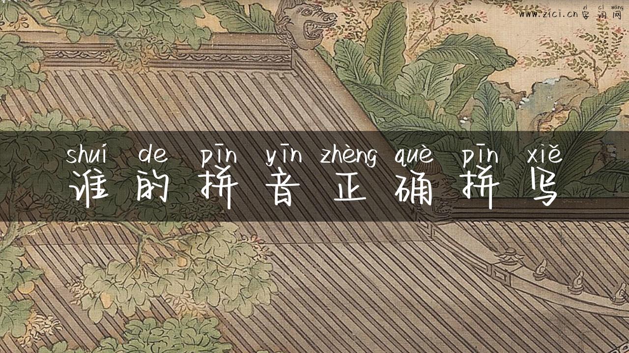 谁的拼音正确拼写