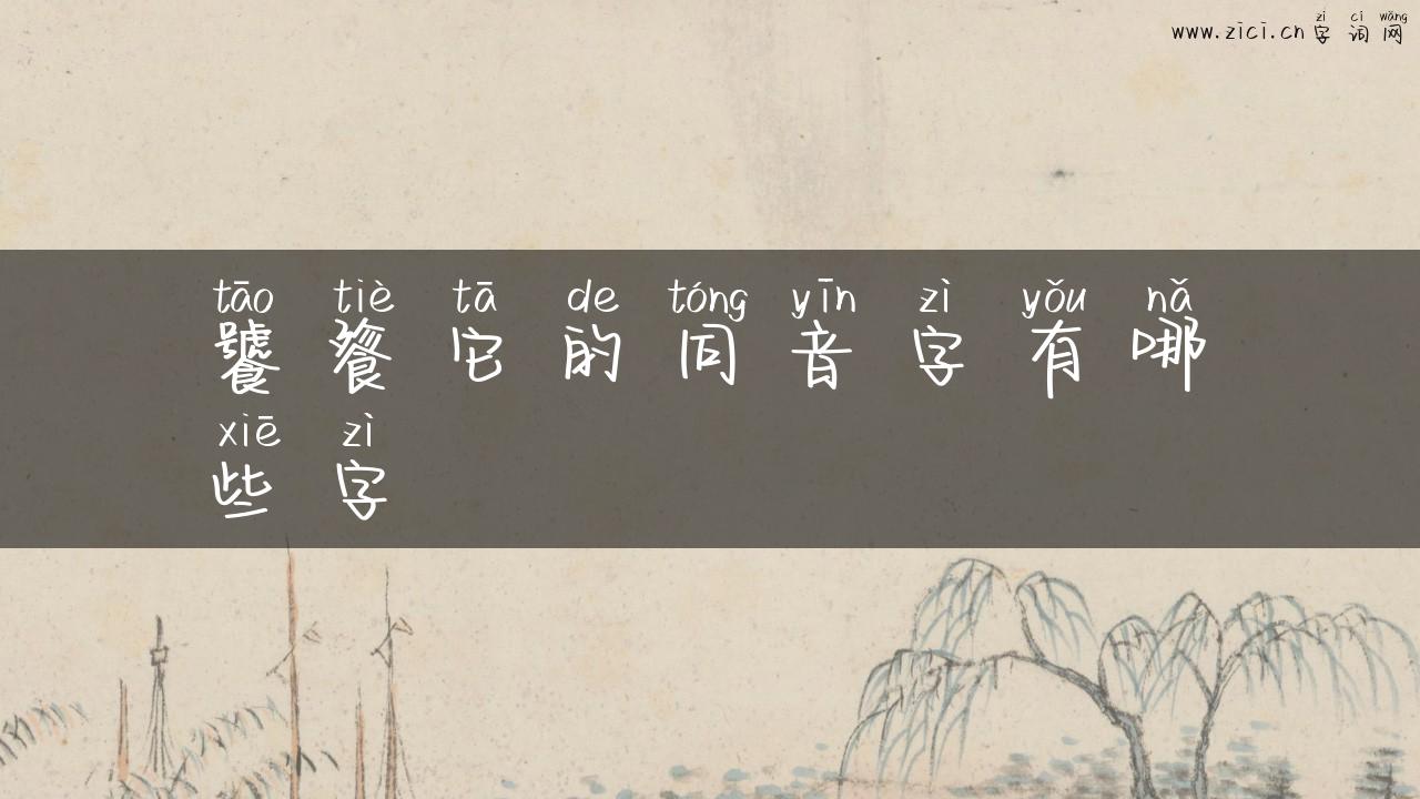 饕餮它的同音字有哪些字