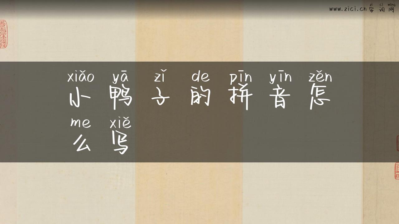 小鸭子的拼音怎么写