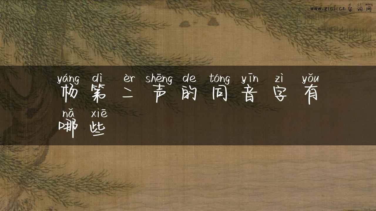 杨第二声的同音字有哪些