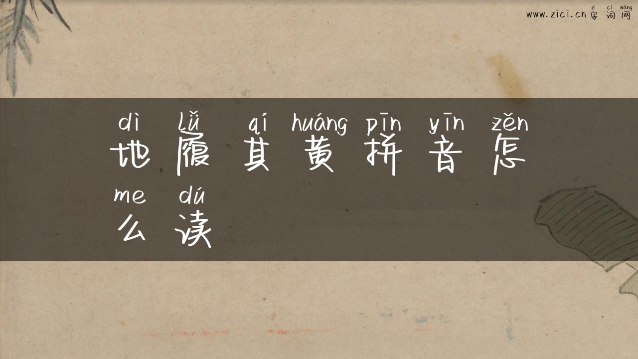 地履其黄拼音怎么读