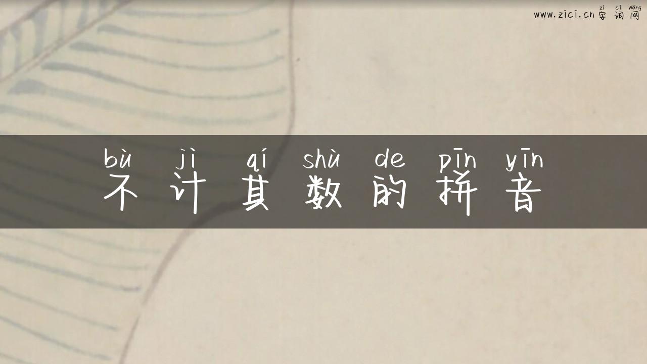 不计其数的拼音