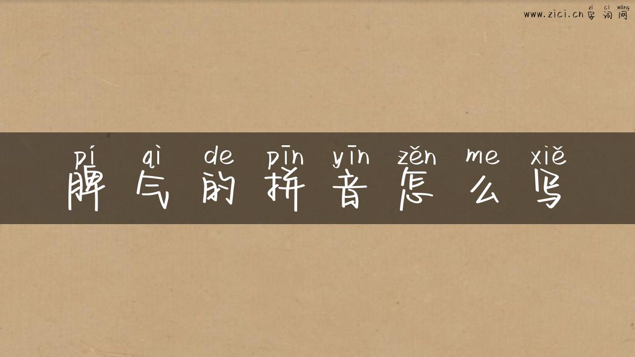 脾气的拼音怎么写