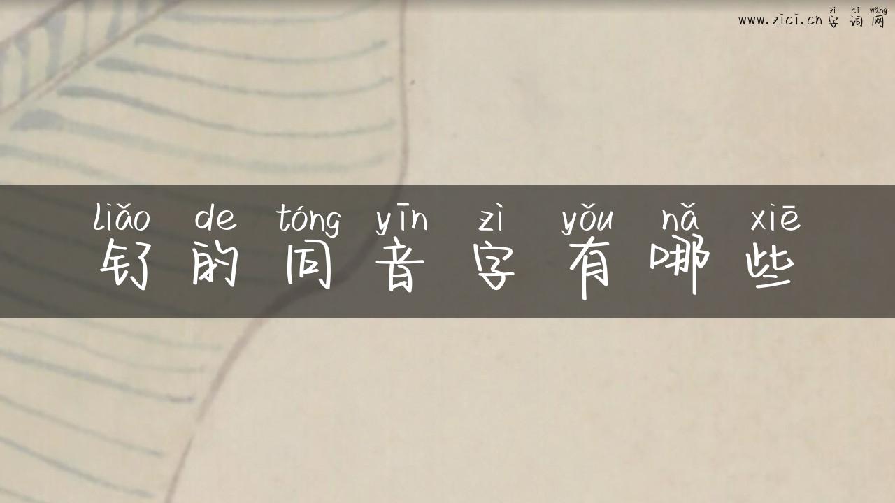 钌的同音字有哪些