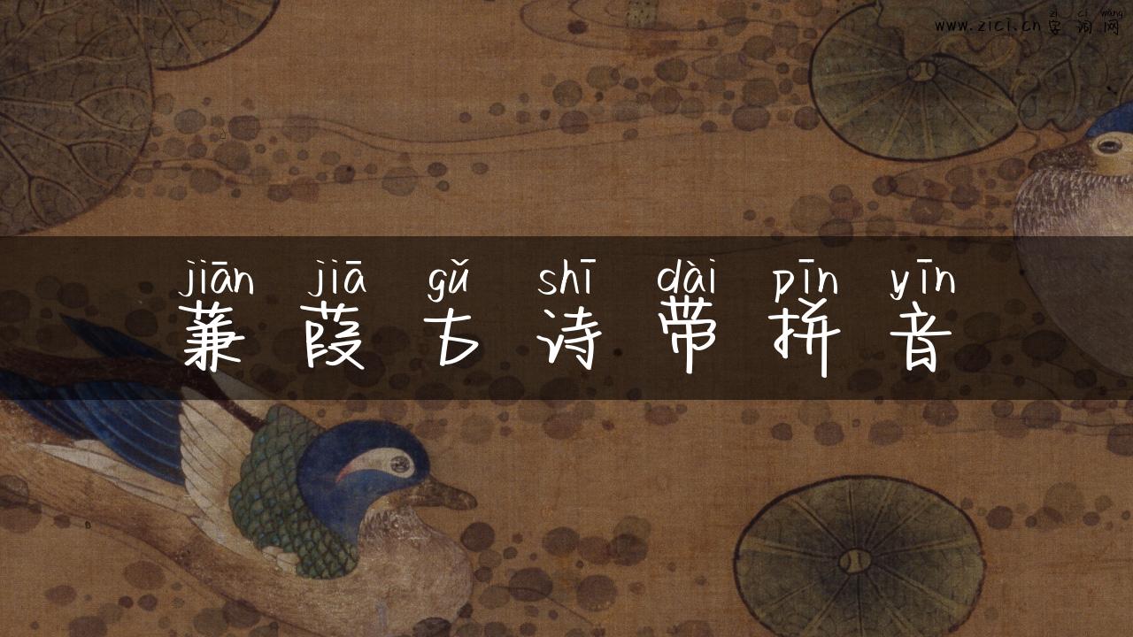 蒹葭古诗带拼音