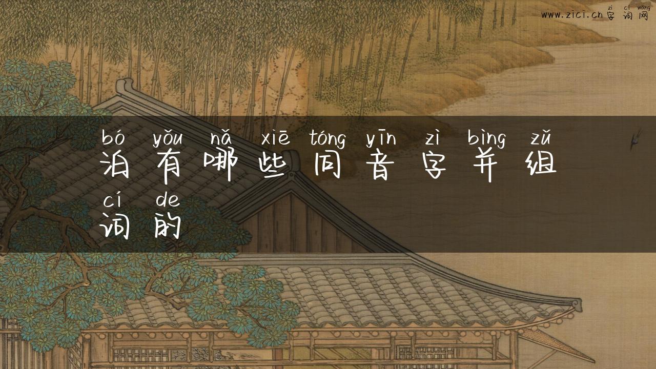 泊有哪些同音字并组词的