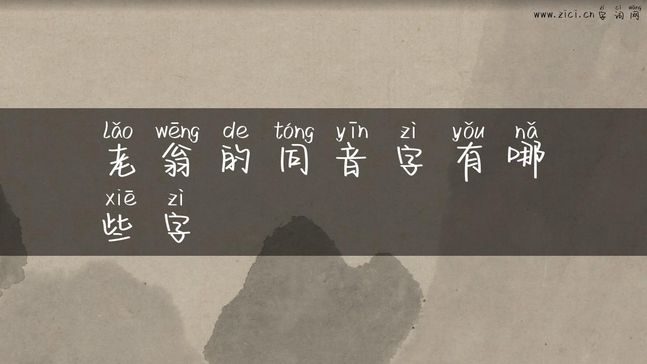 老翁的同音字有哪些字