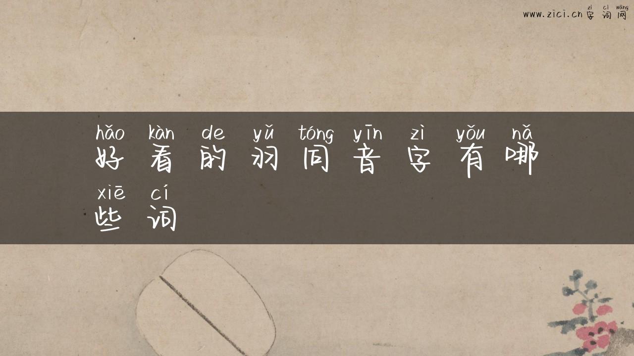 好看的羽同音字有哪些词