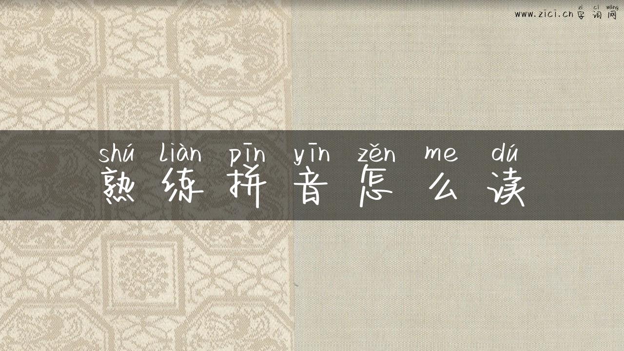 熟练拼音怎么读