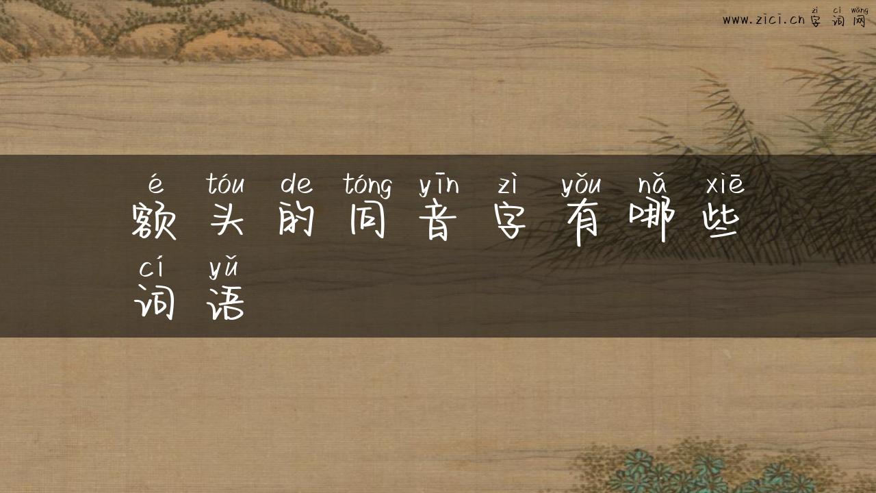 额头的同音字有哪些词语