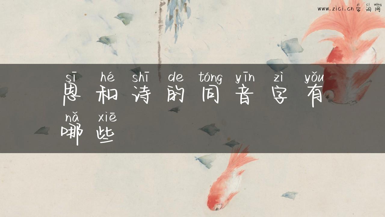 思和诗的同音字有哪些