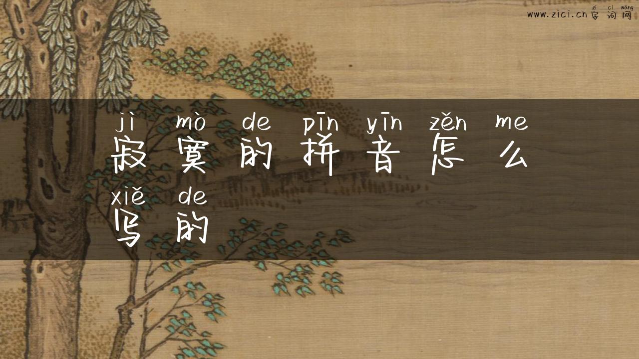 寂寞的拼音怎么写的