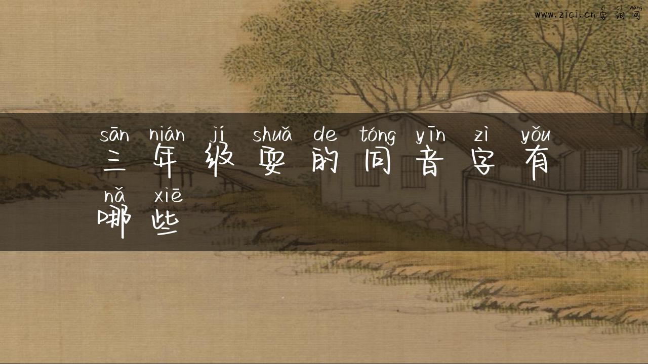 三年级耍的同音字有哪些