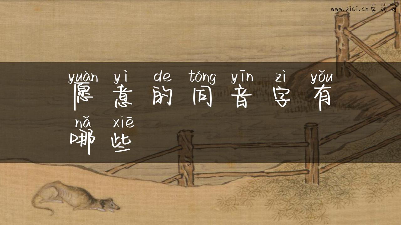 愿意的同音字有哪些