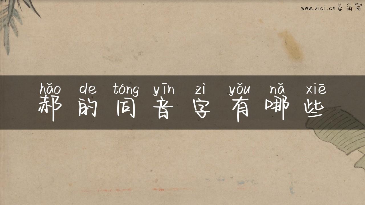 郝的同音字有哪些