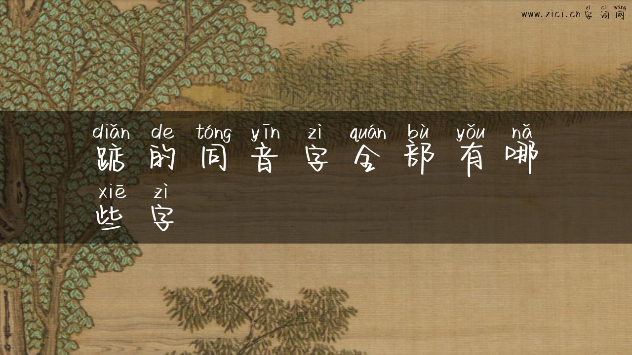 踮的同音字全部有哪些字